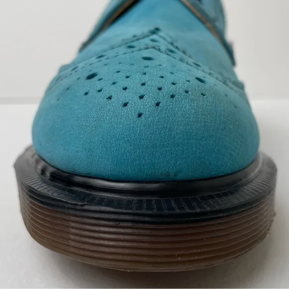 Vintage Dr. Martens 3989 Blue Soft Leather Wingtip Oxfords Shoes UK 4