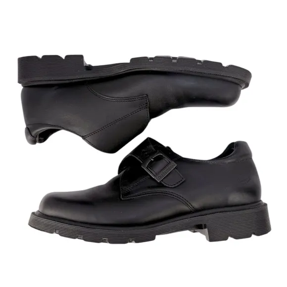 Vintage Dr. Martens Black Leather Monk Strap Oxfords Shoes M 10 L 11