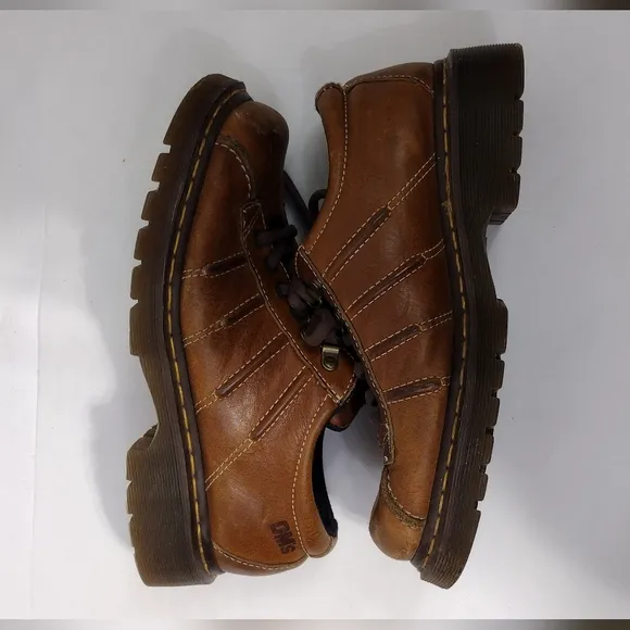 Vintage Dr. Martens Brown Leather Chunky Lace Up Derby Oxfords Shoes Mens 8