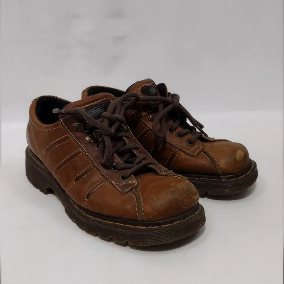 Vintage Dr. Martens Brown Leather Chunky Lace Up Derby Oxfords Shoes Mens 8