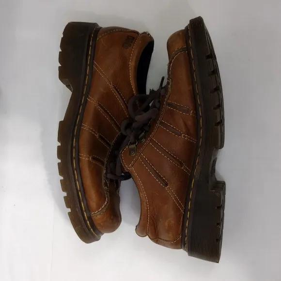 Vintage Dr. Martens Brown Leather Chunky Lace Up Derby Oxfords Shoes Mens 8