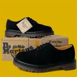 Vintage Dr. Martens MIE Deadstock Black Suede Oxfords UK 5