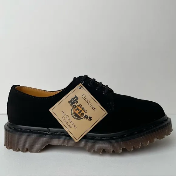 Vintage Dr. Martens MIE Deadstock Black Suede Oxfords UK 5