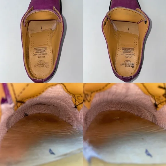 Vintage Dr. Martens MIE Pink Leather Oxfords Shoes UK 4