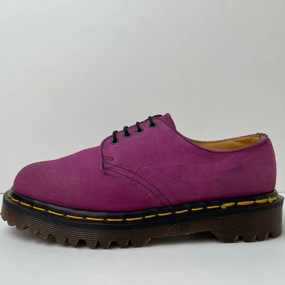 Vintage Dr. Martens MIE Pink Leather Oxfords Shoes UK 4