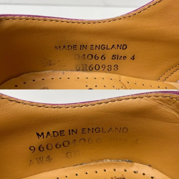 Vintage Dr. Martens MIE Pink Leather Oxfords Shoes UK 4