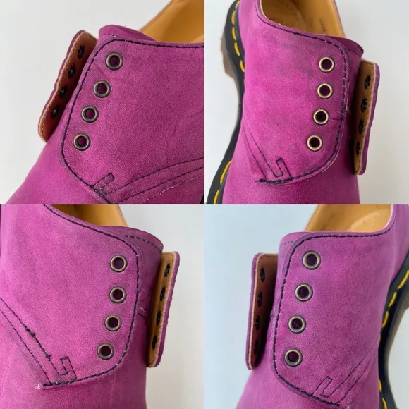 Vintage Dr. Martens MIE Pink Leather Oxfords Shoes UK 4
