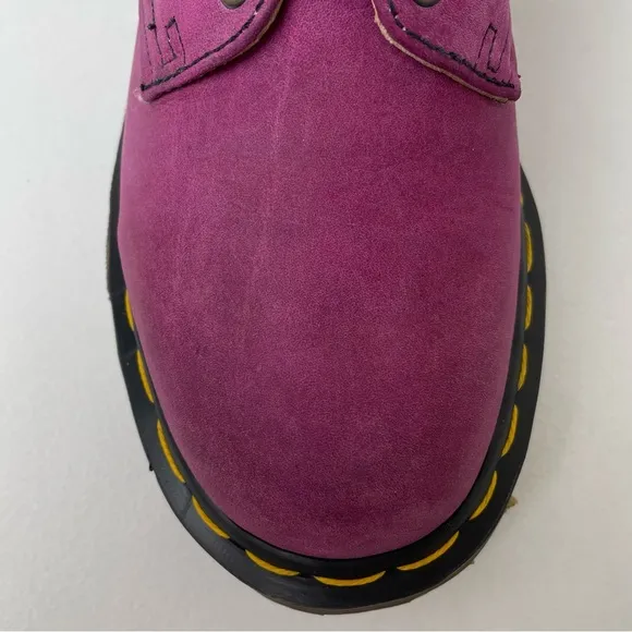 Vintage Dr. Martens MIE Pink Leather Oxfords Shoes UK 4
