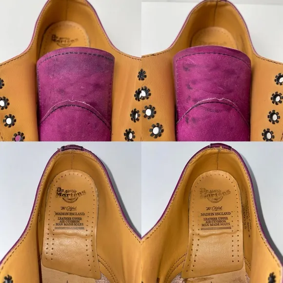 Vintage Dr. Martens MIE Pink Leather Oxfords Shoes UK 4