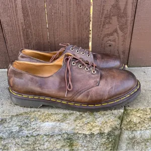 Vintage Dr. Martens Oxford MIE Brown Leather UK 14/US 15 Made in England 4 Eye