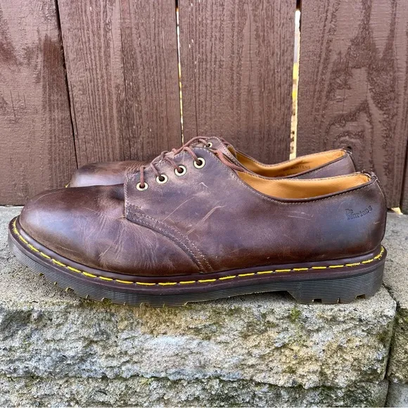 Vintage Dr. Martens Oxford MIE Brown Leather UK 14/US 15 Made in England 4 Eye