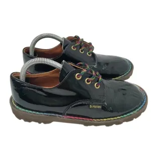 Vintage Dr. Martens Rainbow Black Lace Up Oxford Shoes Size 5