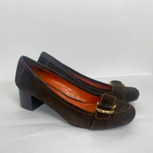 Vintage Enzo Angiolini Brown Suede Block Heels