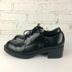 Vintage Esprit Black Heeled Oxfords