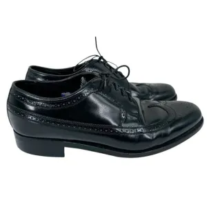 Vintage Florsheim Wing Tie Oxfords Shoes Black 8.5