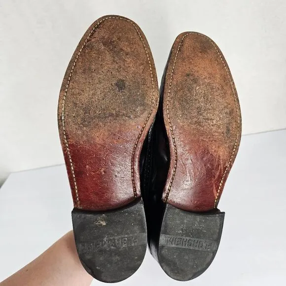 Vintage Florsheim Wing Tie Oxfords Shoes Black 8.5