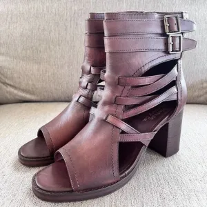 Vintage Foundry Co. Women's Lilith Open Toe Shoe Boot Sz 9