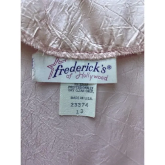 Vintage Fredericks Of Hollywood Long Mermaid Pink Dress Hi‎ Lo Made USA 13