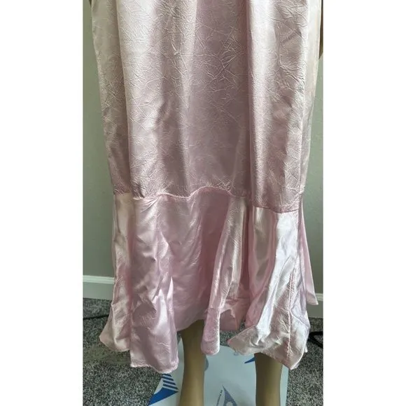 Vintage Fredericks Of Hollywood Long Mermaid Pink Dress Hi‎ Lo Made USA 13