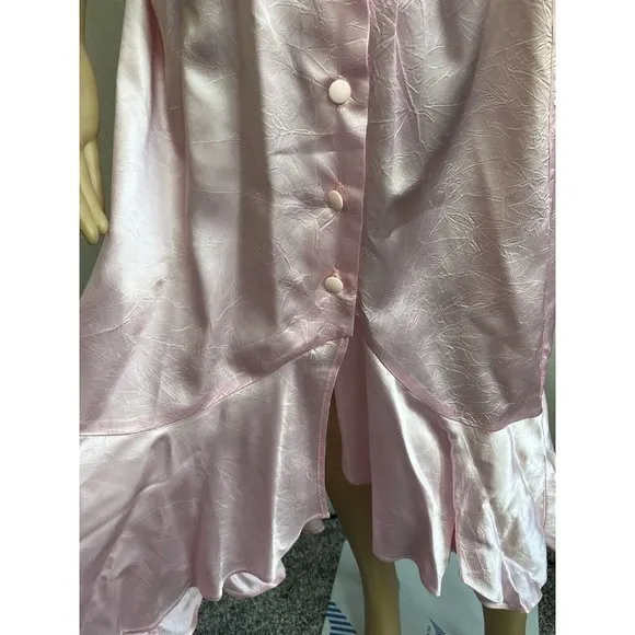 Vintage Fredericks Of Hollywood Long Mermaid Pink Dress Hi‎ Lo Made USA 13