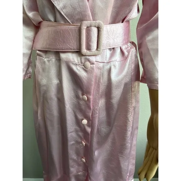 Vintage Fredericks Of Hollywood Long Mermaid Pink Dress Hi‎ Lo Made USA 13