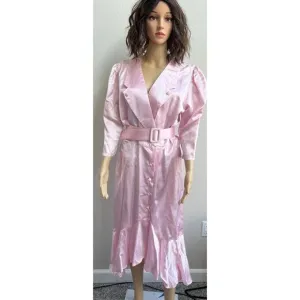 Vintage Fredericks Of Hollywood Long Mermaid Pink Dress Hi‎ Lo Made USA 13