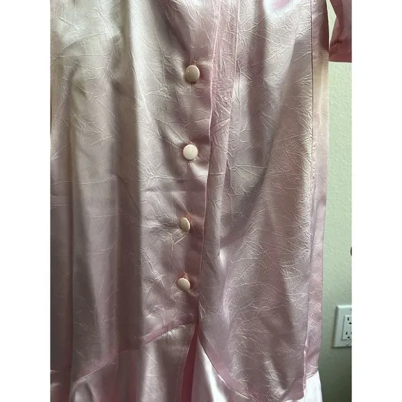 Vintage Fredericks Of Hollywood Long Mermaid Pink Dress Hi‎ Lo Made USA 13