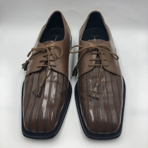 Vintage Giorgio Brutini Men's Brown Genuine Leather Square Toe Dress Shoes