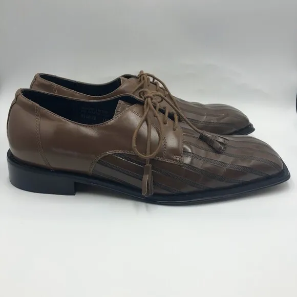 Vintage Giorgio Brutini Men's Brown Genuine Leather Square Toe Dress Shoes