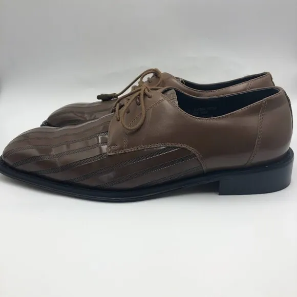 Vintage Giorgio Brutini Men's Brown Genuine Leather Square Toe Dress Shoes