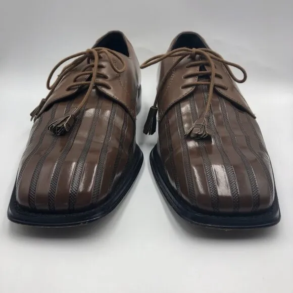 Vintage Giorgio Brutini Men's Brown Genuine Leather Square Toe Dress Shoes