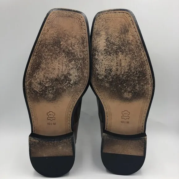 Vintage Giorgio Brutini Men's Brown Genuine Leather Square Toe Dress Shoes
