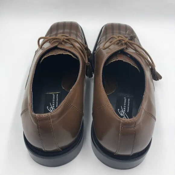 Vintage Giorgio Brutini Men's Brown Genuine Leather Square Toe Dress Shoes