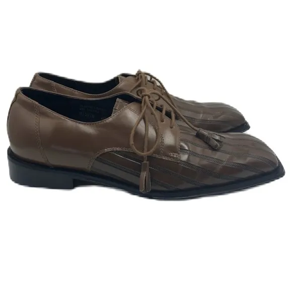 Vintage Giorgio Brutini Men's Brown Genuine Leather Square Toe Dress Shoes