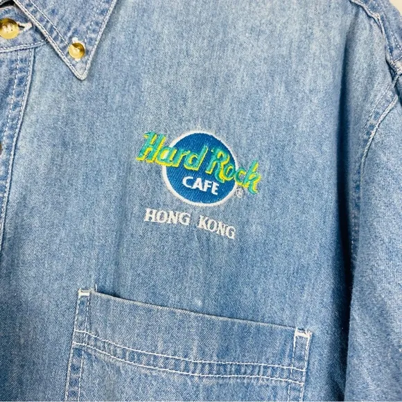 Vintage Hard Rock Cafe Denim Shirt XLarge HRC Hong Kong​