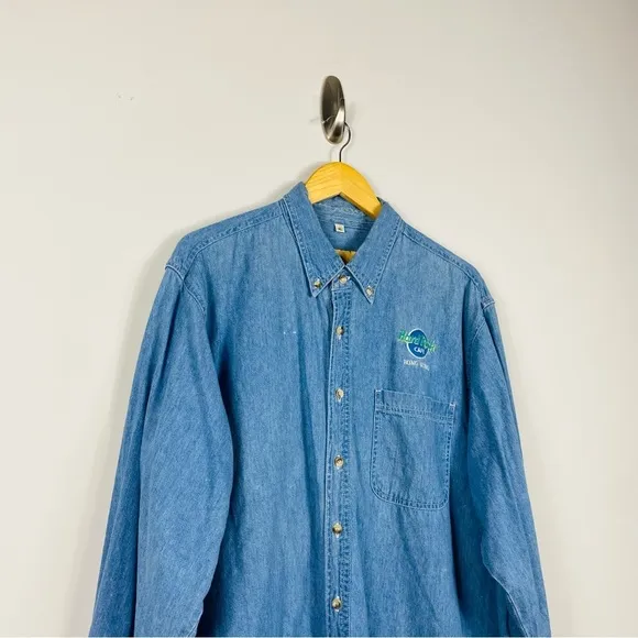 Vintage Hard Rock Cafe Denim Shirt XLarge HRC Hong Kong​