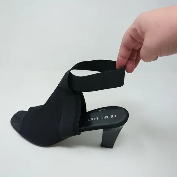 Vintage Helmut Lang Black Heels 9.5 Open Toe