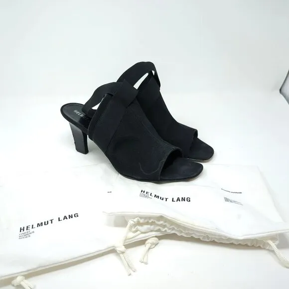 Vintage Helmut Lang Black Heels 9.5 Open Toe