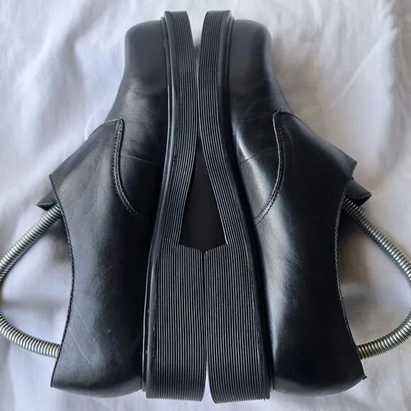 Vintage Hokus Pokus Tamra Womens Leather Monk Strap Chunky Oxfords Black Sz 7.5