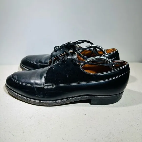 Vintage Hy-Test Safety Black Men’s US 9 D Leather Oxfords Shoes