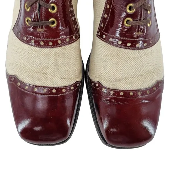Vintage Johnston &amp; Murphy Aristocraft Dress Shoes Men's 10.5B Burgundy Tan Leath