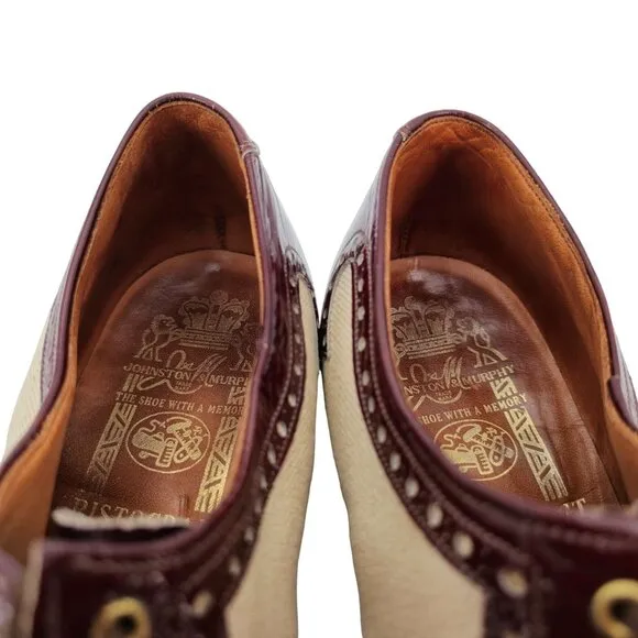 Vintage Johnston &amp; Murphy Aristocraft Dress Shoes Men's 10.5B Burgundy Tan Leath