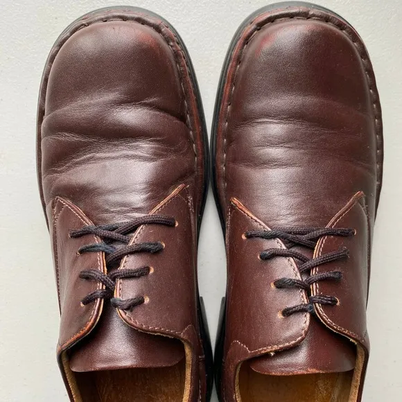 Vintage Josef Seibel Lace Up Oxfords Chunky Round Toe Shoe Men 9.5-10 Dark Brown