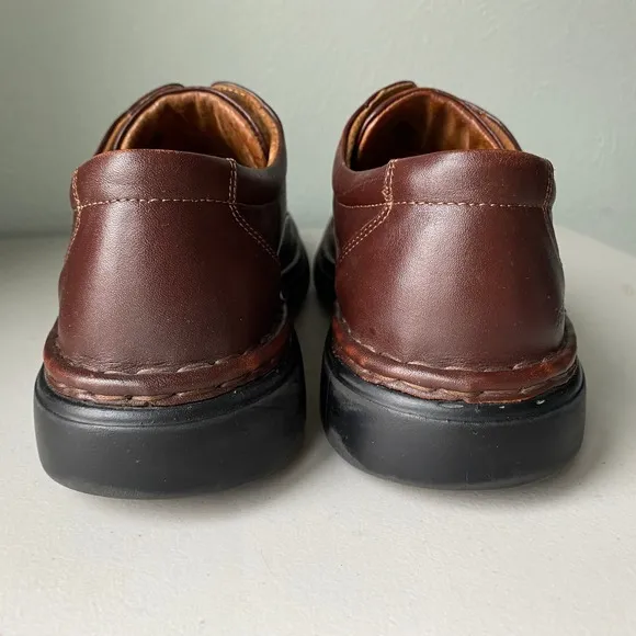 Vintage Josef Seibel Lace Up Oxfords Chunky Round Toe Shoe Men 9.5-10 Dark Brown