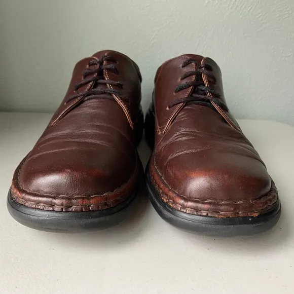 Vintage Josef Seibel Lace Up Oxfords Chunky Round Toe Shoe Men 9.5-10 Dark Brown