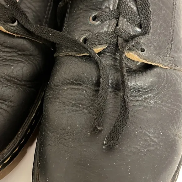 Vintage Leather Black Tie Oxfords Dr Martens