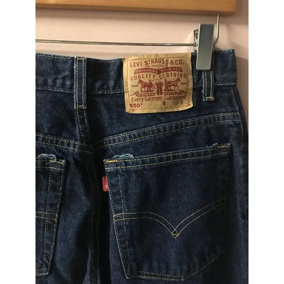 Vintage Levi’s 550s Dark Wash Relaxed Fit Tapered Leg Jeans Size 10 EUC