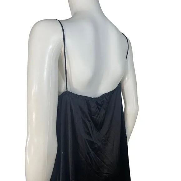Vintage Lingerie Nightgown By I. Magnin - Black Maxi Slip Lingerie- LT3061