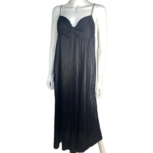 Vintage Lingerie Nightgown By I. Magnin - Black Maxi Slip Lingerie- LT3061