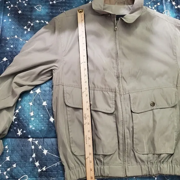 Vintage London Fog Men's Jacket Size Small Green Lightweight Full Zip